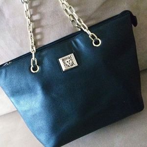 Anne Klein Elegant Black and Gold Tote